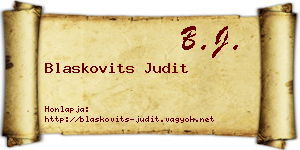 Blaskovits Judit névjegykártya